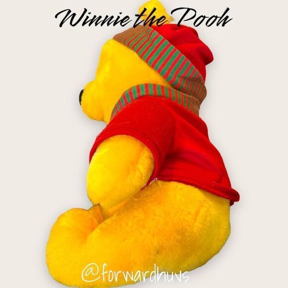 Vintage Mattel Winnie The Pooh Christmas Plush - 14" with Festive Attire - Picture 7 of 11